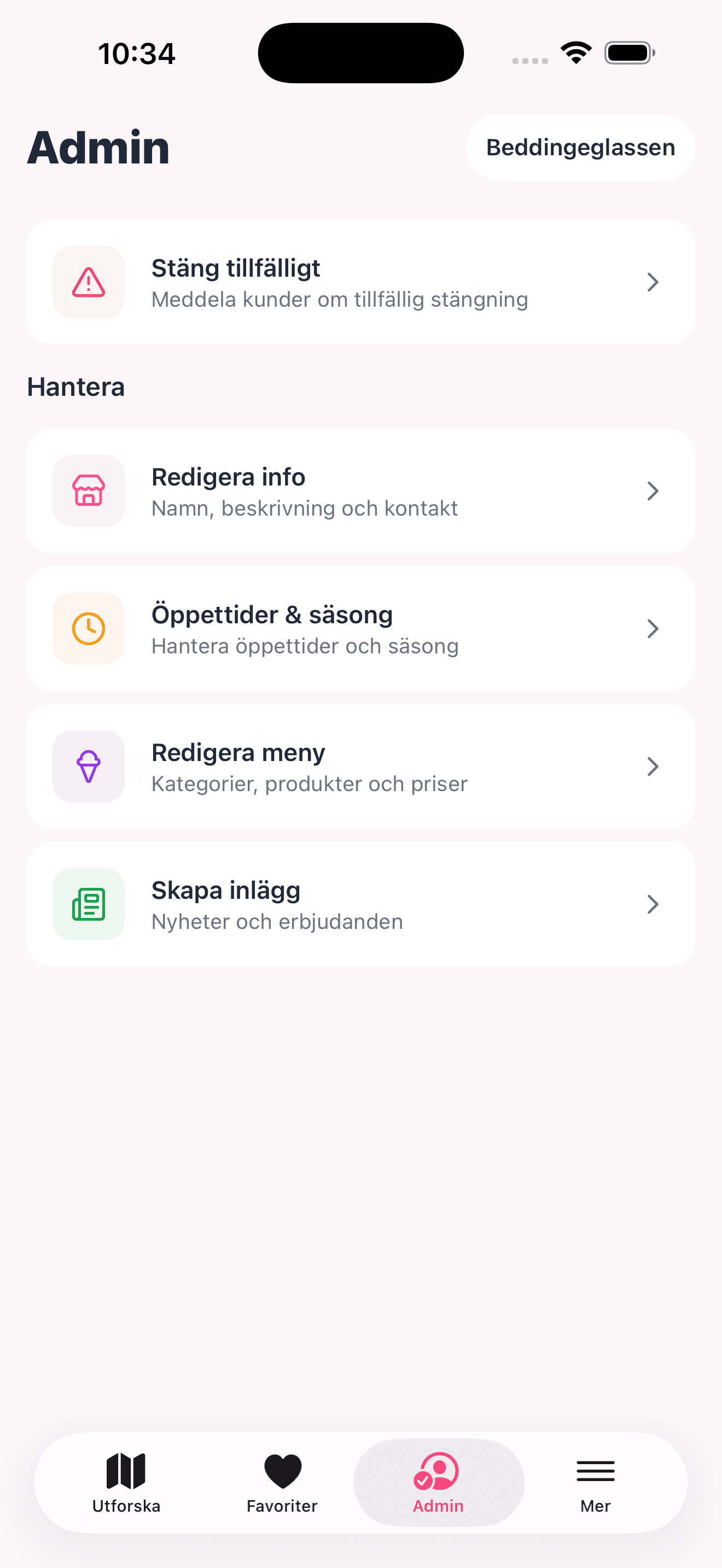 Adminpanel i Glasskartan